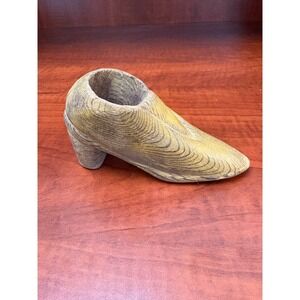 Rare Antique‎ Hand Carved Betrothal Snuff Box High Heel Shoe Pin Cushion